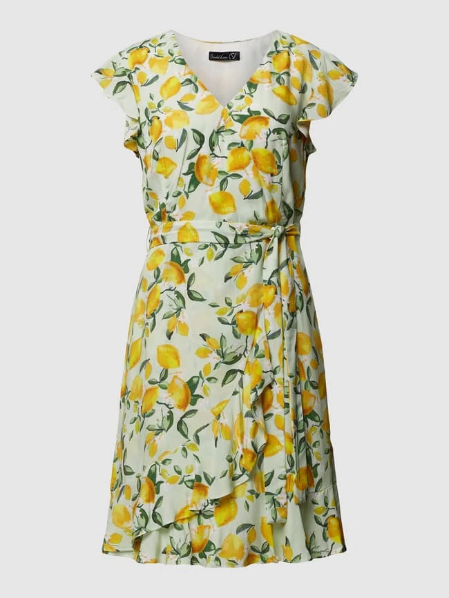 SMASHED LEMON Knielanges Kleid Aus Viskose Mit Allover-Muster - Hellgrün 3 SMASHED LEMON Knielanges Kleid Aus Viskose Mit Allover-Muster - Hellgrün