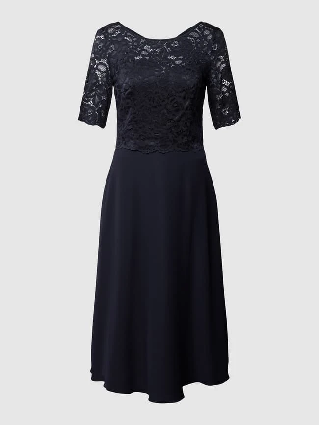 Christian Berg Cocktail Cocktailkleid Mit Spitzenbesatz - Marineblau Meliert 4 Christian Berg Cocktail Cocktailkleid Mit Spitzenbesatz - Marineblau Meliert – Bild 2