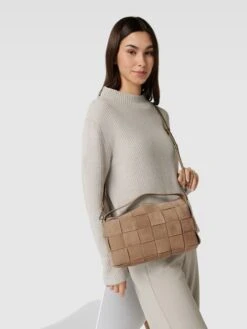 Marc O'Polo Handtasche Im Flecht-Design Modell 'MAILA' - Taupe