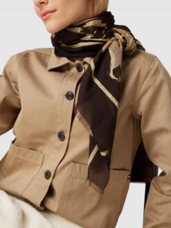 Marc O'Polo Schal Mit Allover-Muster - Haselnuss Braun