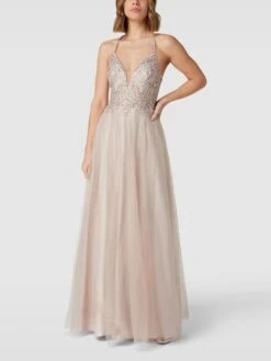 Luxuar Abendkleid Mit Herz-Ausschnitt - Gold