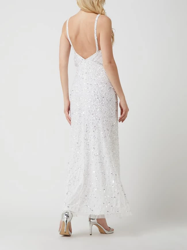 MAYA DELUXE Abendkleid Mit Pailletten - Offwhite 6 MAYA DELUXE Abendkleid Mit Pailletten - Offwhite – Bild 4