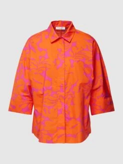 Christian Berg Woman Bluse Aus Baumwolle Mit Allover-Print - Orange