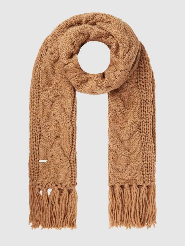 Seeberger Strickschal Mit Strukturmuster - Mittelbraun 3 Seeberger Strickschal Mit Strukturmuster - Mittelbraun