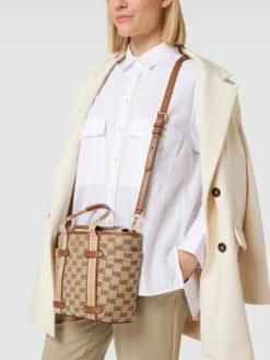 MICHAEL Michael Kors Tote Bag Mit Allover-Logo Modell 'MAEVE' - Camel