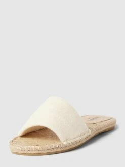 Espadrij Pantoletten Mit Breitem Riemen Modell 'Frotté' - Offwhite
