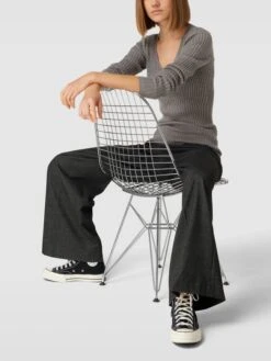 Ann-Kathrin Goetze X P&C Strickpullover In Ripp-Optik - Ann-Kathrin Götze X P&C - Mittelgrau Meliert