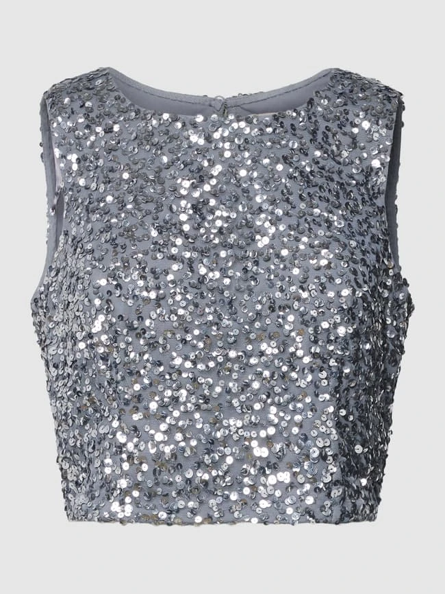 Jake*s Cocktail Top Mit Paillettenbesatz - Mittelgrau Meliert 4 Jake*s Cocktail Top Mit Paillettenbesatz - Mittelgrau Meliert – Bild 2