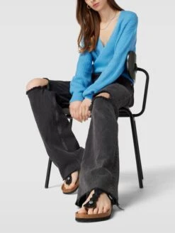 Birkenstock Sandalen In Flecht-Optik Modell 'Gizeh' - Schwarz