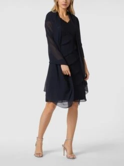 Christian Berg Cocktail Stola Aus Chiffon - Marineblau Meliert