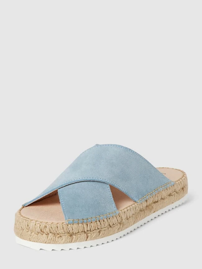 Espadrij Slides Mit Strukturierter Sohle Modell 'Croisette' - Hellblau 4 Espadrij Slides Mit Strukturierter Sohle Modell 'Croisette' - Hellblau – Bild 2