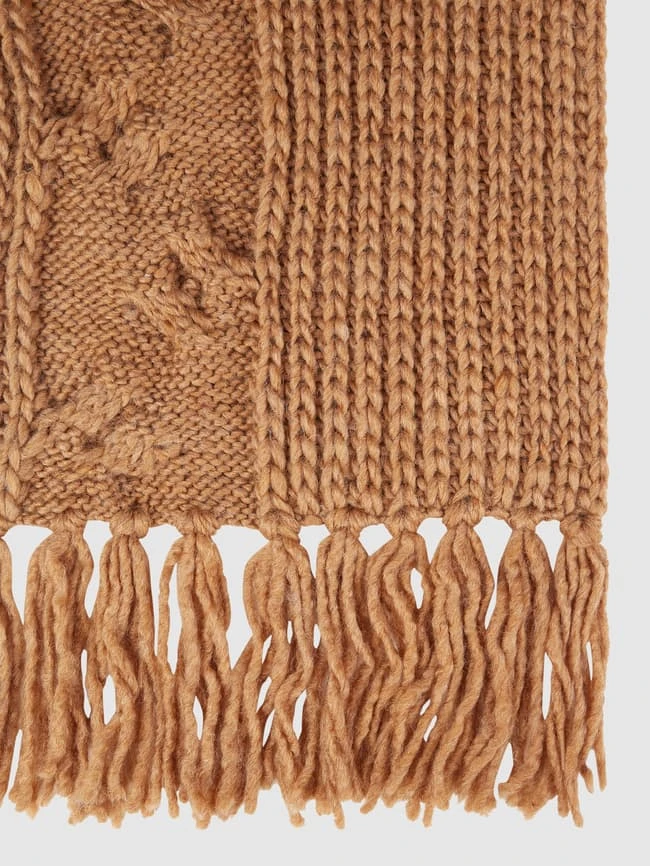 Seeberger Strickschal Mit Strukturmuster - Mittelbraun 4 Seeberger Strickschal Mit Strukturmuster - Mittelbraun – Bild 2