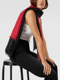 Marc Cain Schal In Two-Tone-Machart Mit Viskose-Anteil - Schwarz