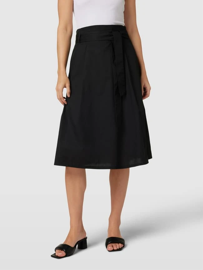 Montego Midirock Mit Bindegürtel - Schwarz 6 Montego Midirock Mit Bindegürtel - Schwarz – Bild 4