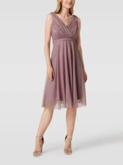 TROYDEN COLLECTION Cocktailkleid Mit Taillenpasse - Mauve