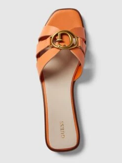Guess Pantoletten Aus Leder Mit Label-Detail Modell 'SYMO' - Orange -Damenbekleidungsgeschäft 718l4eabacol0hho754j0cq86h3jagai8spk4cqc64sjehic9h932gqk98okica5ap8kgjac6pb4ciaia13j8cb46hijgc9m6ti36d9kc4qmaeb1cphj0dpkc9j6ccj661hjedo