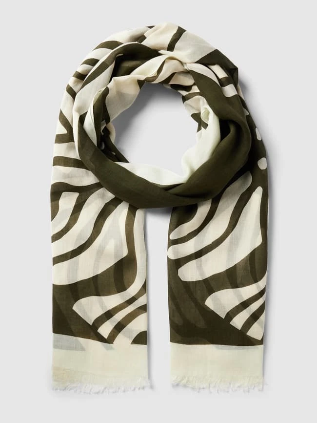 Marc O'Polo Schal Mit Allover-Muster - Olivgrün 4 Marc O'Polo Schal Mit Allover-Muster - Olivgrün – Bild 2