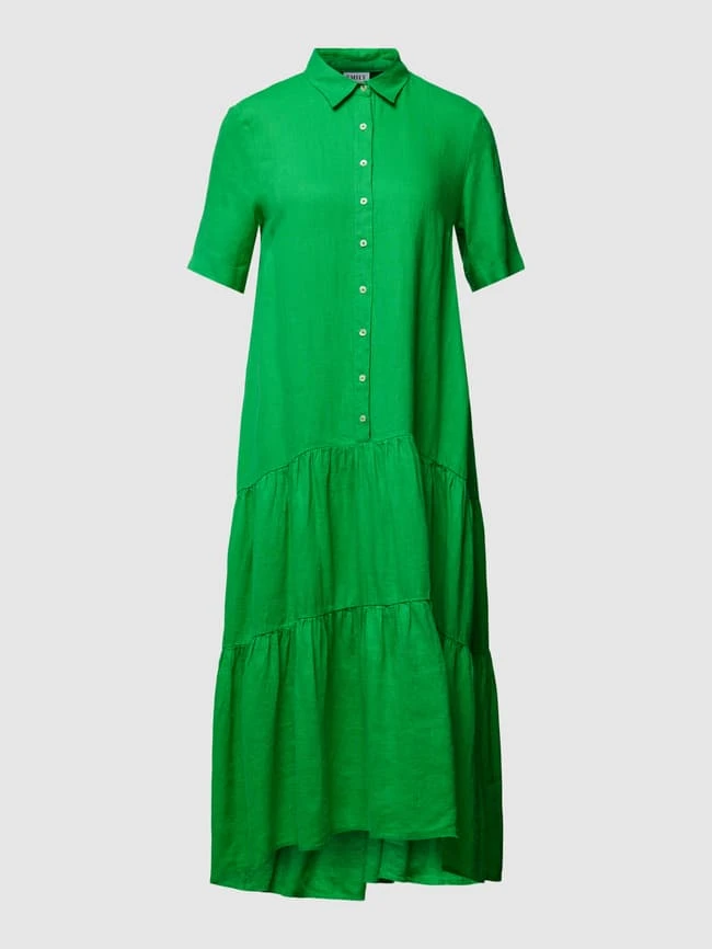 Emily Van Den Bergh Hemdblusenkleid Aus Leinen Mit Kentkragen - Grün 3 Emily Van Den Bergh Hemdblusenkleid Aus Leinen Mit Kentkragen - Grün