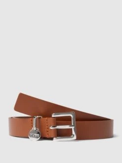 HUGO Gürtel Mit Label-Detail In Metallic Modell 'Amelia' - Cognac