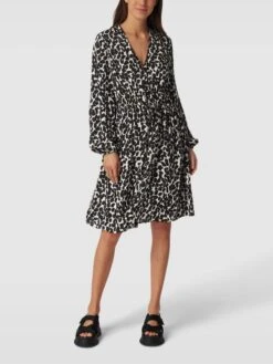 Marc O'Polo Minikleid Mit Allover-Muster - Schwarz