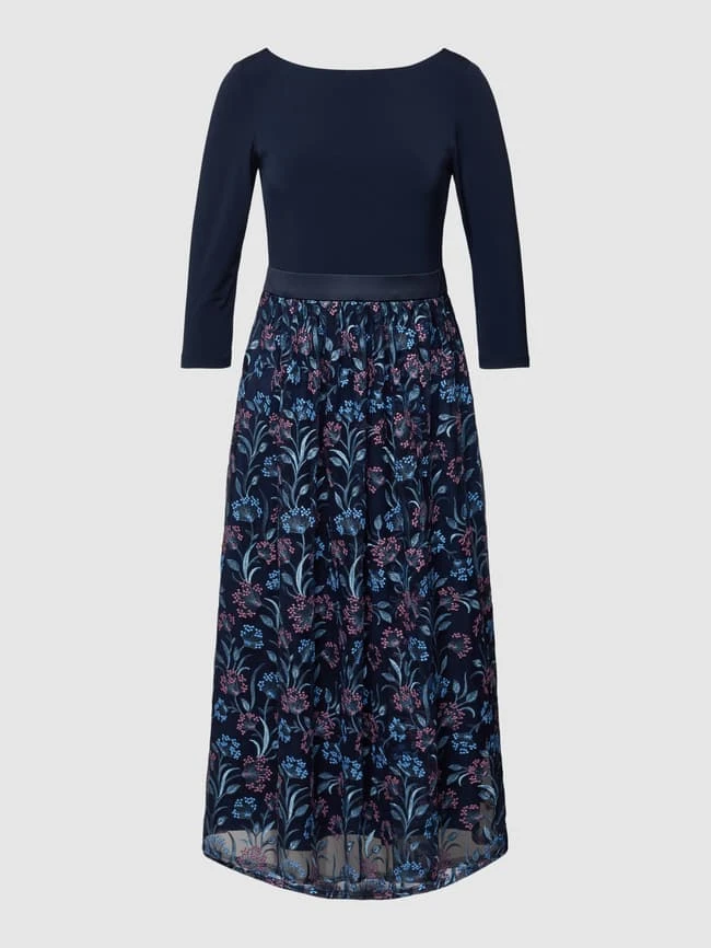 Swing Blusenkleid Mit Allover-Muster - Dunkelblau 4 Swing Blusenkleid Mit Allover-Muster - Dunkelblau – Bild 2