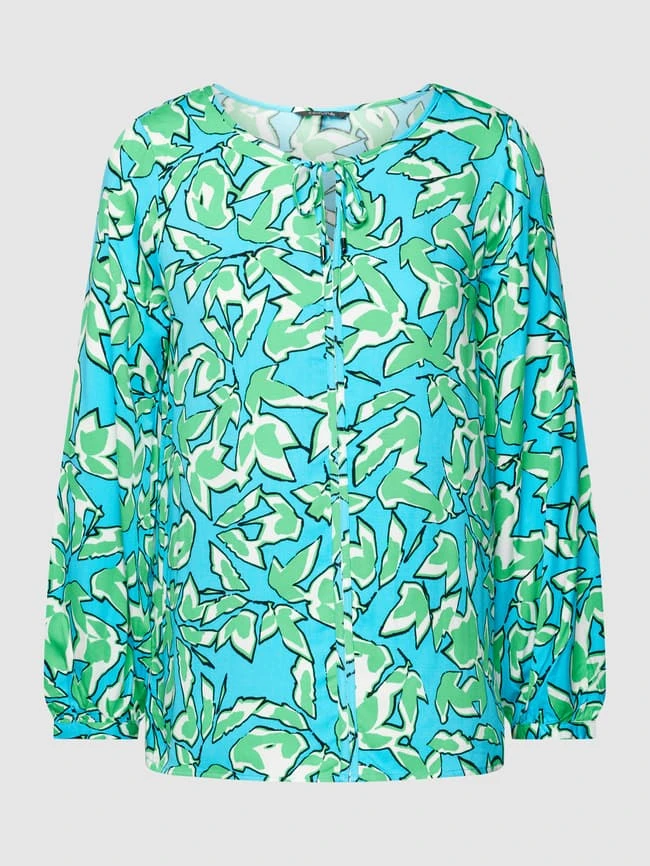 Comma Bluse Mit Schlüsselloch-Ausschnitt - Aqua Blau 4 Comma Bluse Mit Schlüsselloch-Ausschnitt - Aqua Blau – Bild 2