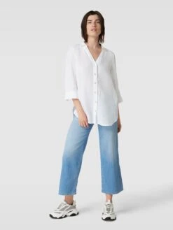 Christian Berg Woman Leinenbluse Mit Knopfleiste - Weiß