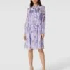 Marc Cain Knielanges Kleid Mit Schluppe - Flieder