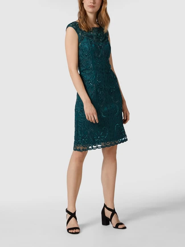 Luxuar Cocktailkleid Mit Zierborten - Smaragdgrün 3 Luxuar Cocktailkleid Mit Zierborten - Smaragdgrün