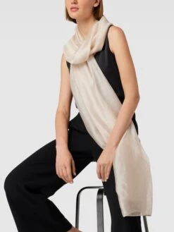 Comma Schal In Glanz-Optik Mit Seide-Anteil - Sand