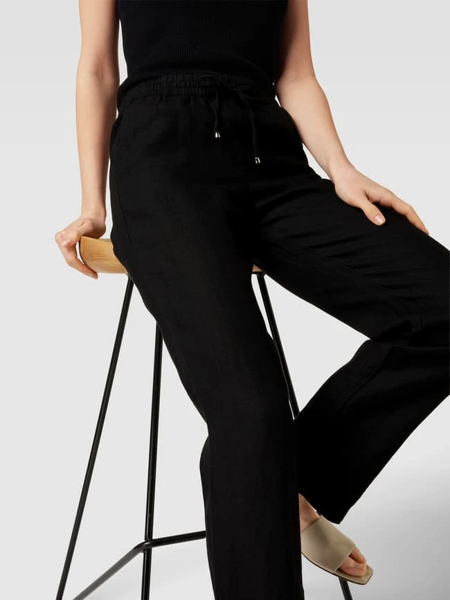 Christian Berg Woman Hose Aus Reinem Leinen Mit Tunnelzug - Schwarz 5 Christian Berg Woman Hose Aus Reinem Leinen Mit Tunnelzug - Schwarz – Bild 3