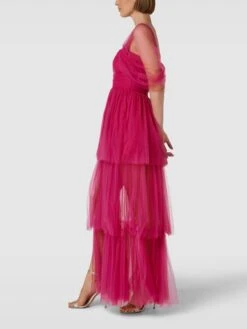 LACE & BEADS Abendkleid Im Off-Shoulder-Design - Violett