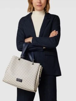 Emporio Armani Shopper Mit Allover-Muster - Ecru