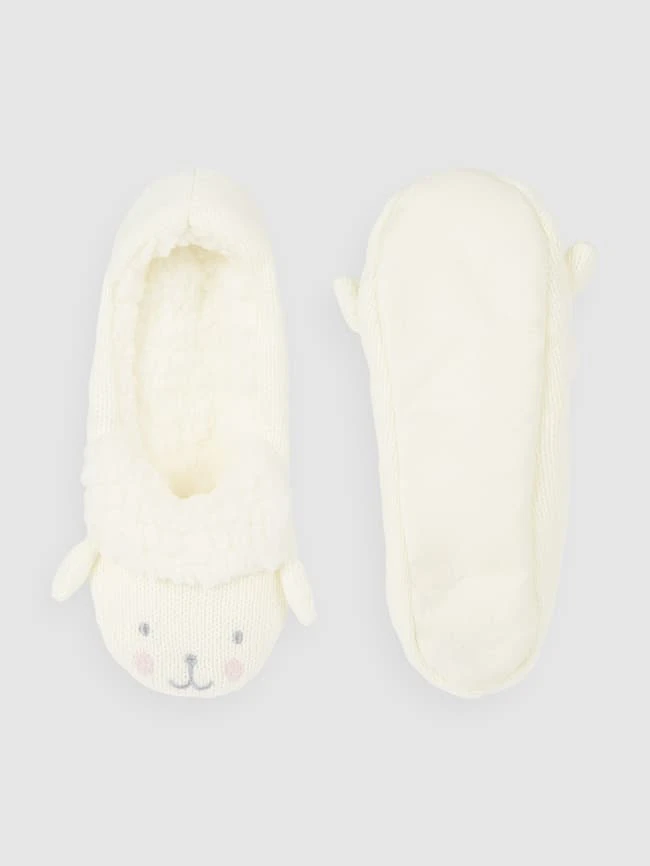 CAPELLI NEW YORK Hausschuhe Mit Teddyfutter - Offwhite 6 CAPELLI NEW YORK Hausschuhe Mit Teddyfutter - Offwhite – Bild 4