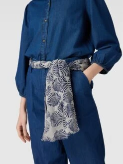 Fraas Schal Mit Label-Detail - Marineblau