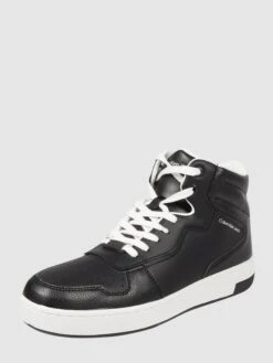 Calvin Klein Jeans High Top Sneaker Aus Leder - Schwarz