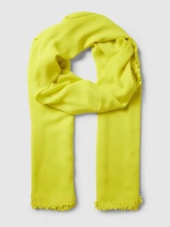 Marc Cain Schal Mit Floralem Zierbesatz - Neon Gelb