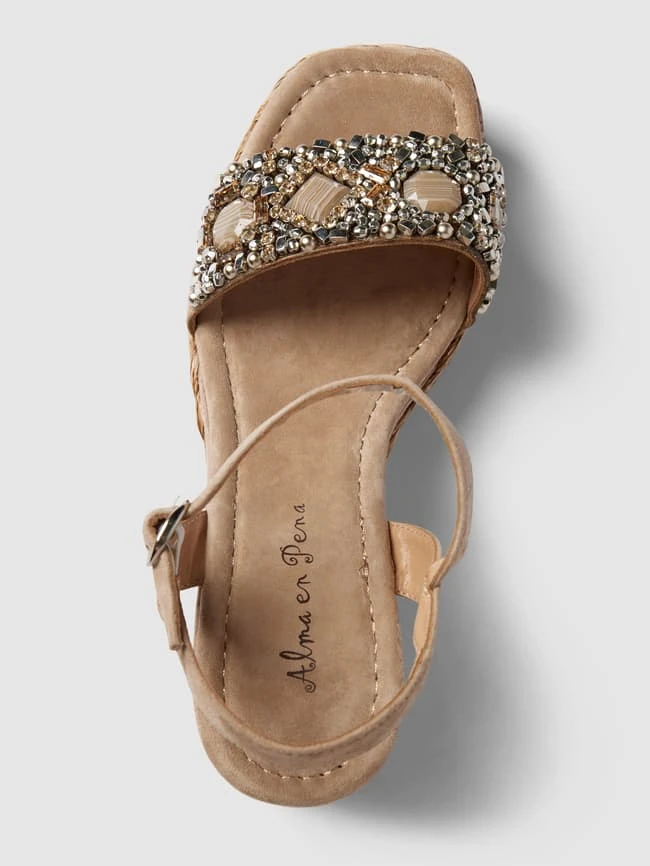 ALMA EN PENA Wedges Mit Ziersteinbesatz - Beige 5 ALMA EN PENA Wedges Mit Ziersteinbesatz - Beige – Bild 3