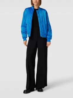 Jake*s Casual Blouson Mit Seitlichen Eingrifftaschen - Blau