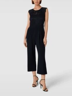 Christian Berg Cocktail Jumpsuit Aus Spitze - Marineblau Meliert