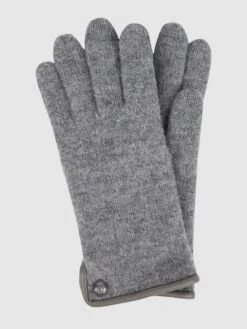 Roeckl Handschuhe Aus Gewalkter Schurwolle - Mittelgrau Meliert