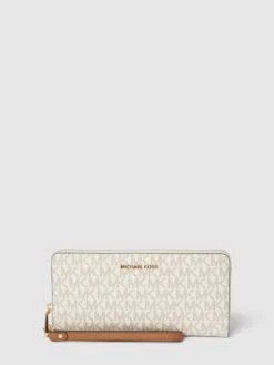 MICHAEL Michael Kors Portemonnaie Mit Allover-Logo Modell 'CONTINENTA' - Ecru
