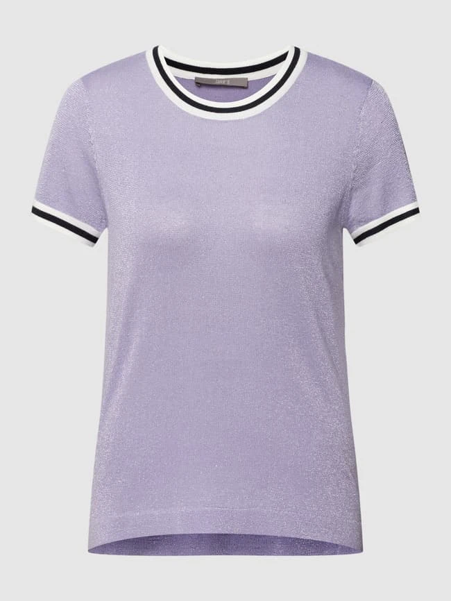 Jake*s Collection Strickshirt Mit Abschlüssen Mit Kontraststreifen - Lila 4 Jake*s Collection Strickshirt Mit Abschlüssen Mit Kontraststreifen - Lila – Bild 2