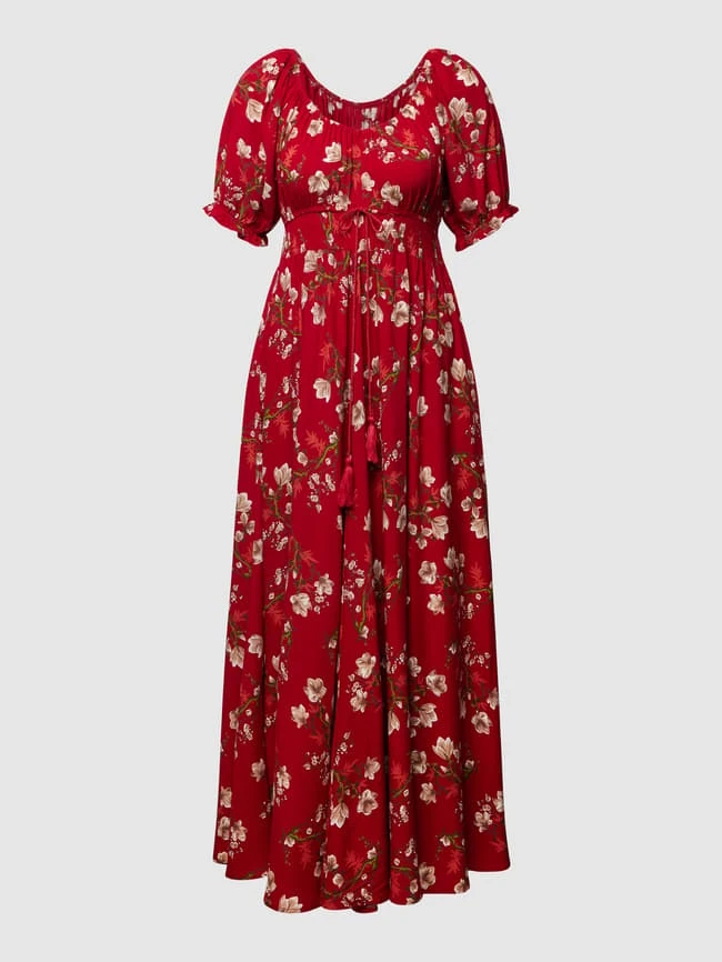 Apricot Maxikleid Aus Viskose Mit Quasten - Rot 4 Apricot Maxikleid Aus Viskose Mit Quasten - Rot – Bild 2