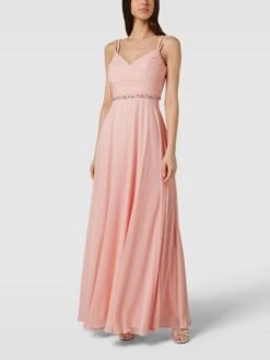 Jake*s Cocktail Abendkleid Mit Herz-Ausschnitt - Altrosa Meliert