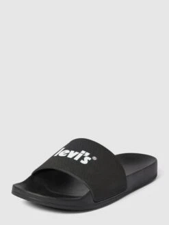 Levi’s® Acc. Slides Mit Label-Print Modell 'JUNE' - Schwarz