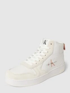 Calvin Klein Jeans High Top Sneaker Mit Label-Details Modell 'BASKET' - Beige