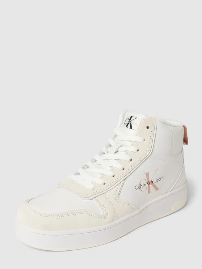 Calvin Klein Jeans High Top Sneaker Mit Label-Details Modell 'BASKET' - Beige 3 Calvin Klein Jeans High Top Sneaker Mit Label-Details Modell 'BASKET' - Beige