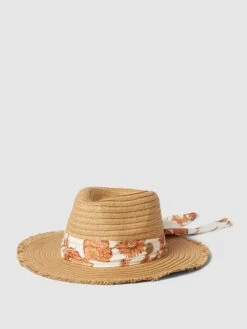 Rip Curl Strohhut Mit Floralem Hutband Modell 'OCEANS PANAMA' - Beige