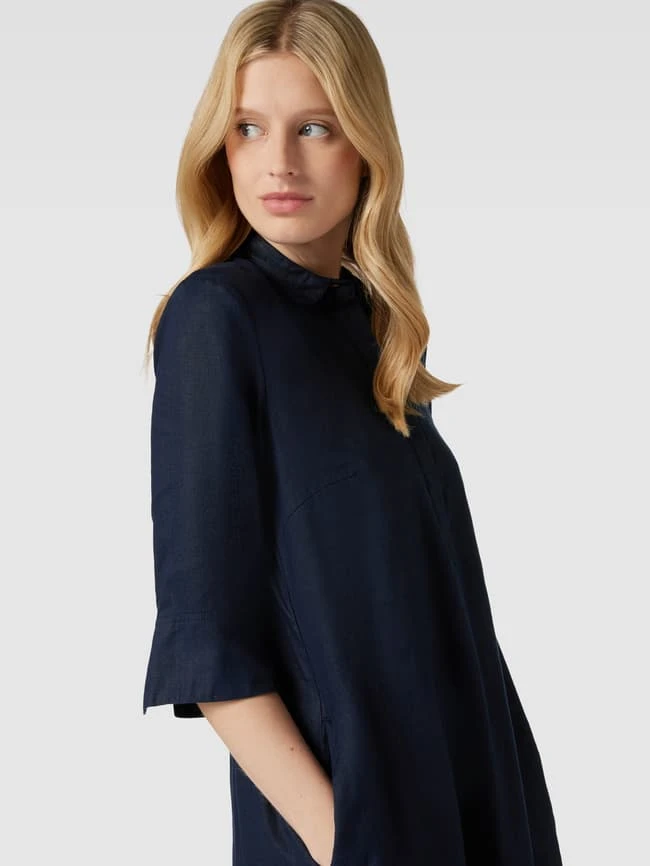 Christian Berg Woman Blusenkleid Aus Leinen Mit Umlegekragen - Marineblau 5 Christian Berg Woman Blusenkleid Aus Leinen Mit Umlegekragen - Marineblau – Bild 3
